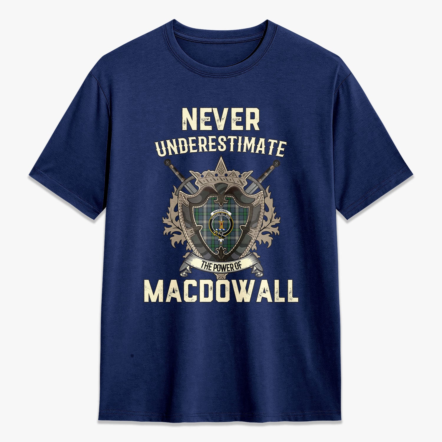 MacDowall Tartan Crest 2D T-shirt - Never Underestimate Style