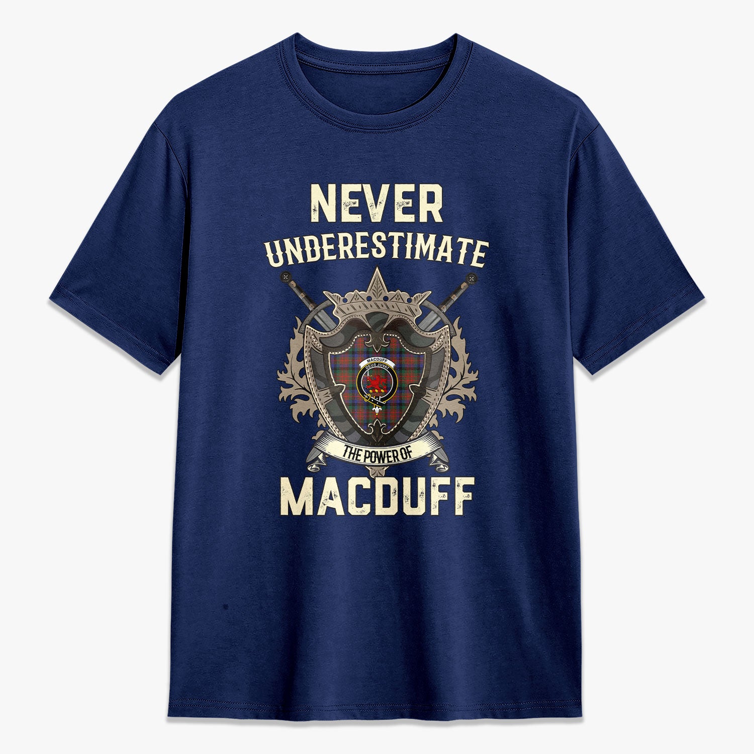 MacDuff Hunting Modern Tartan Crest 2D T-shirt - Never Underestimate Style