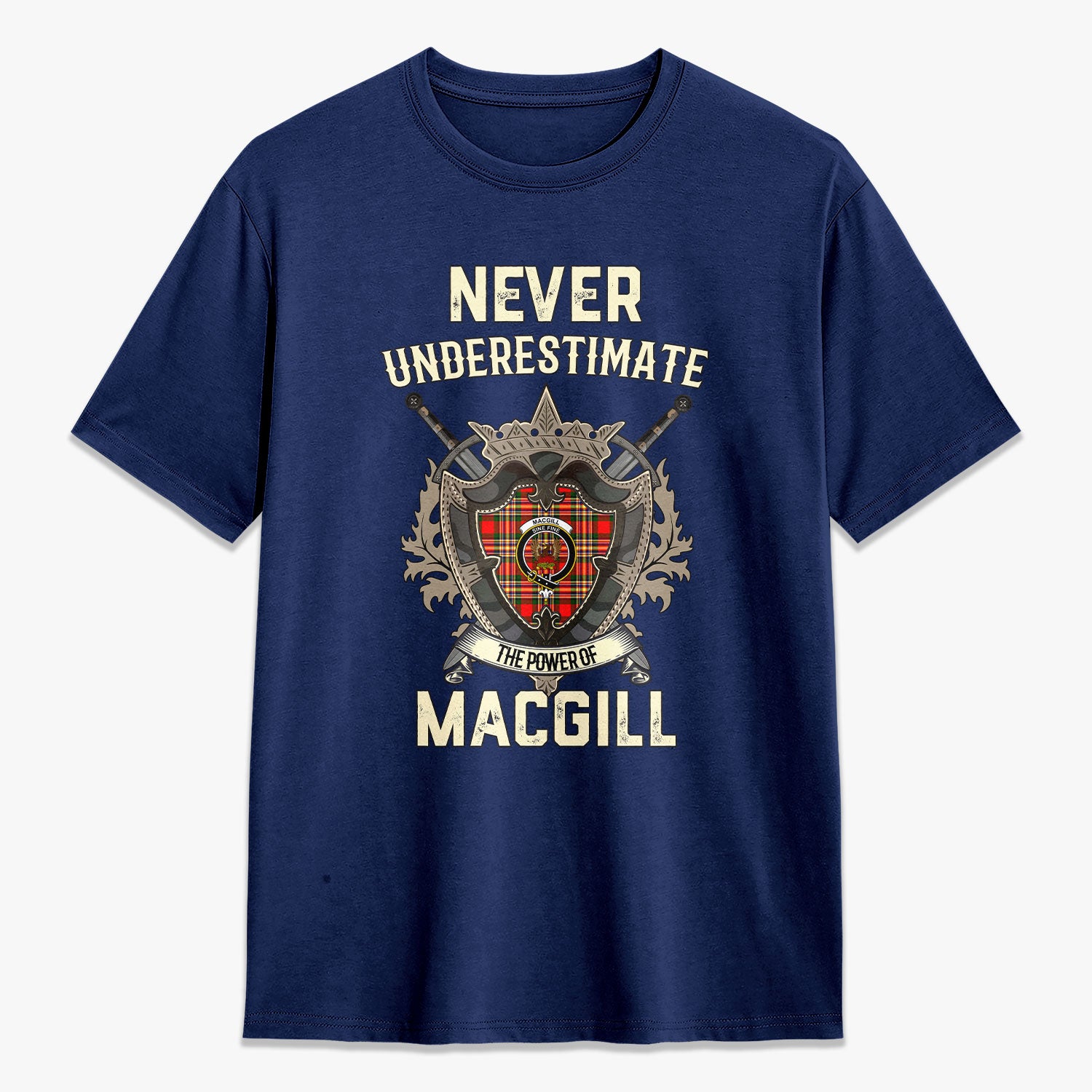 MacGill Modern Tartan Crest 2D T-shirt - Never Underestimate Style