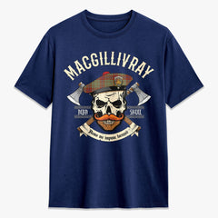 MacGillivray Hunting Ancient Tartan Crest 2D T-shirt - Alba Skull Style