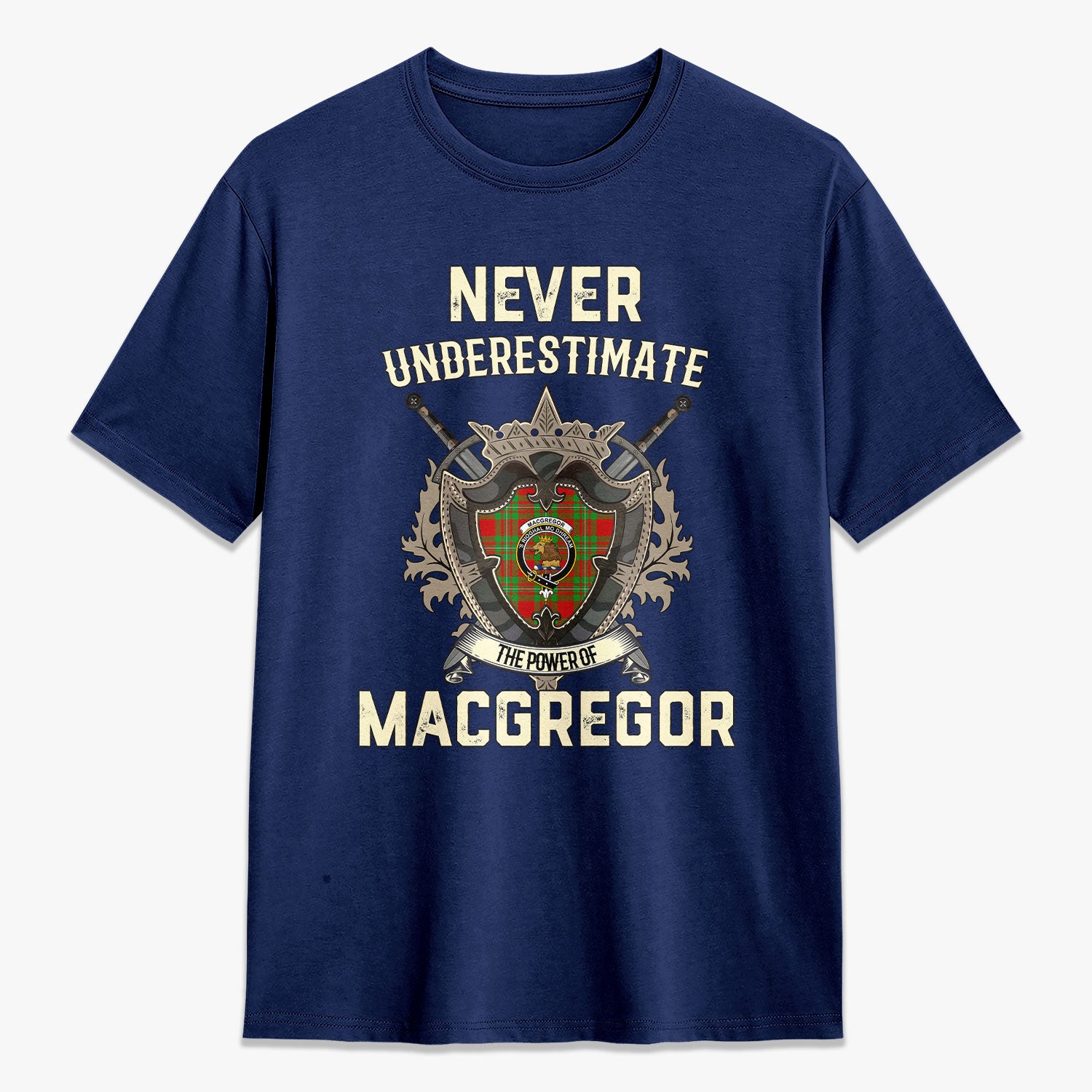 MacGregor Modern Tartan Crest 2D T-shirt - Never Underestimate Style