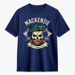 MacKenzie Ancient Tartan Crest 2D T-shirt - Alba Skull Style