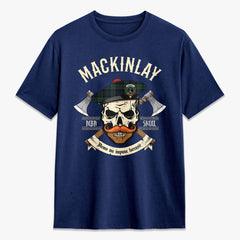 MacKinlay Modern Tartan Crest 2D T-shirt - Alba Skull Style