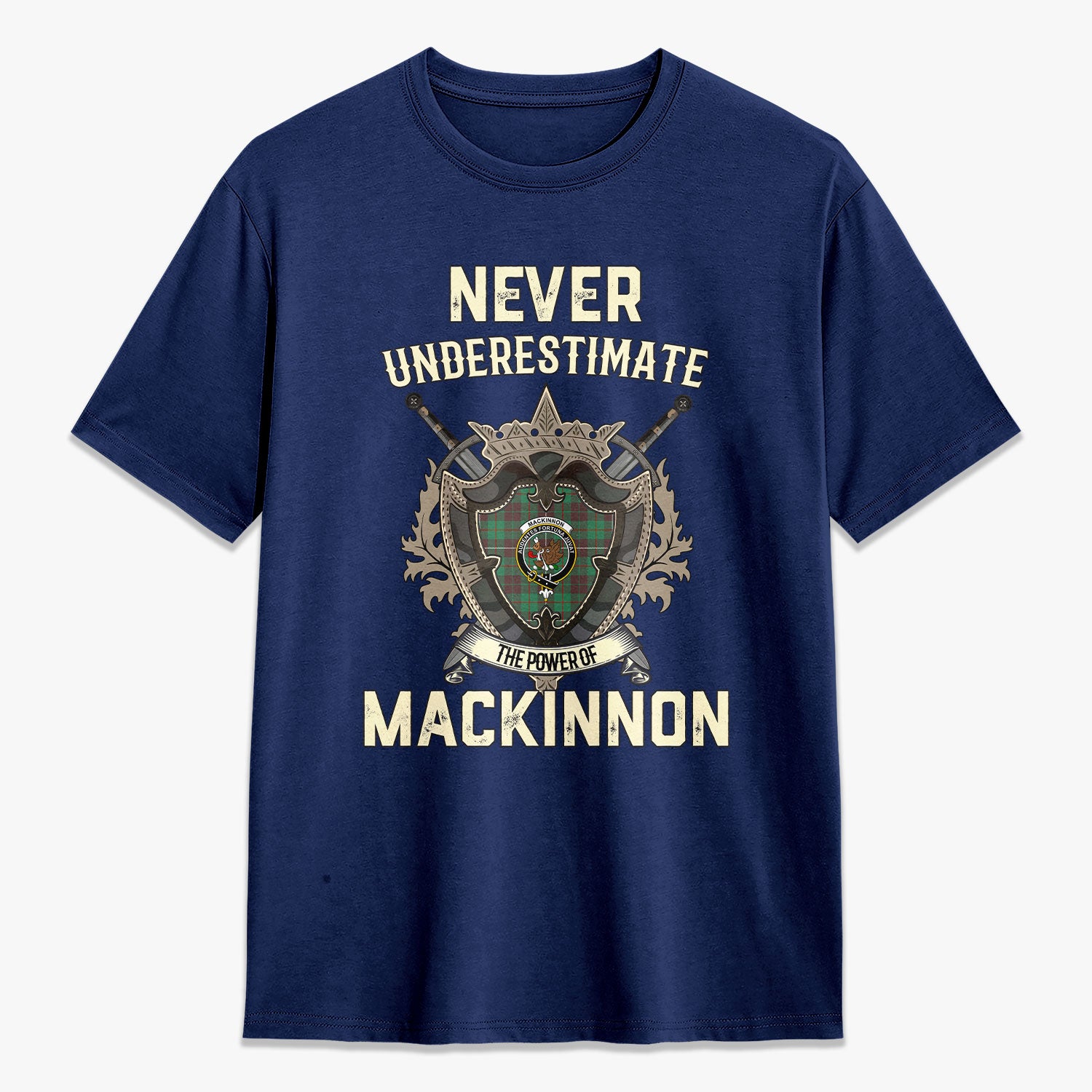 MacKinnon Hunting Ancient Tartan Crest 2D T-shirt - Never Underestimate Style