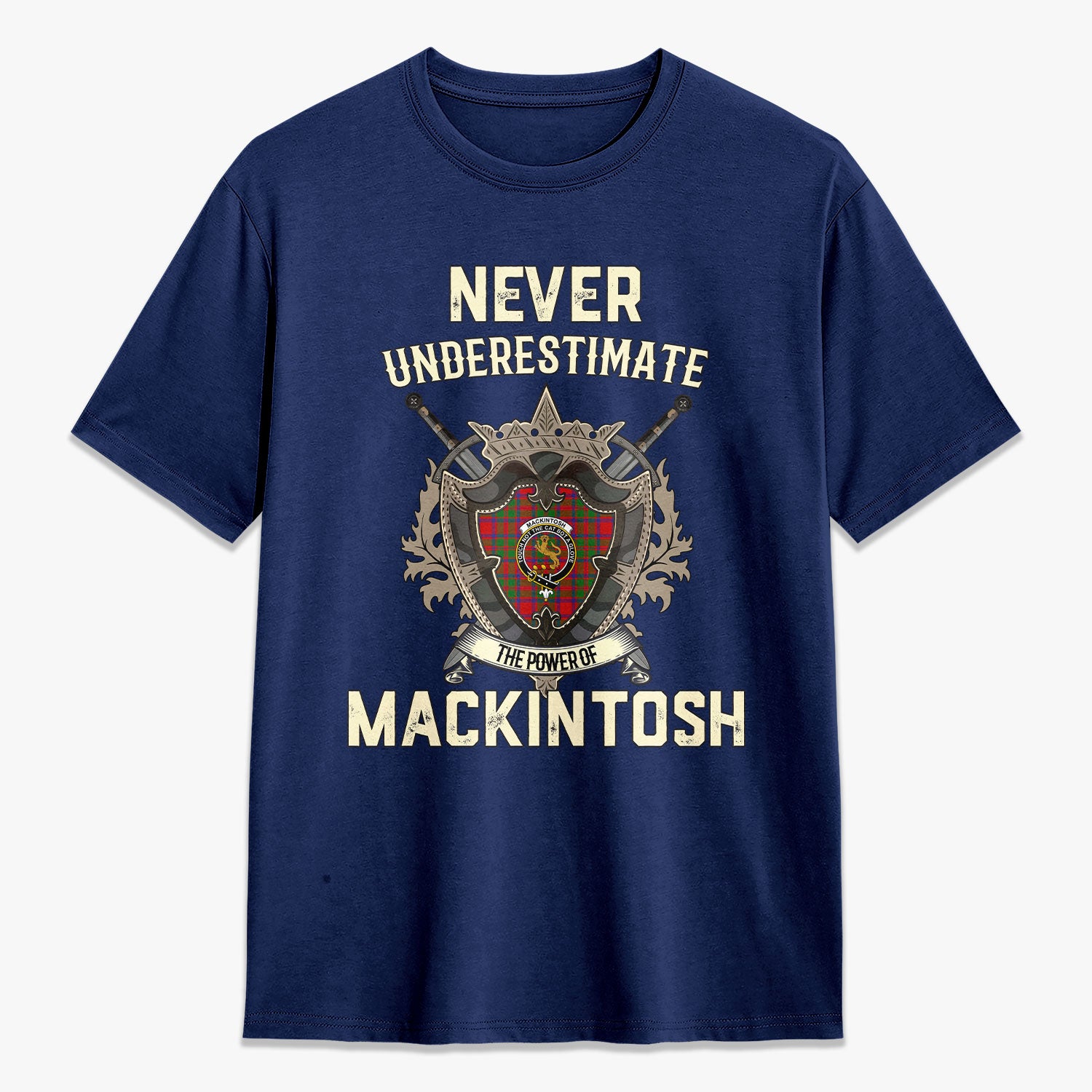MacKintosh Modern Tartan Crest 2D T-shirt - Never Underestimate Style