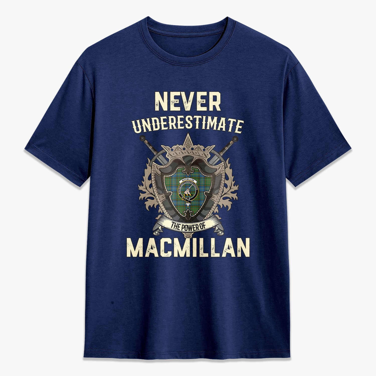 MacMillan Hunting Ancient Tartan Crest 2D T-shirt - Never Underestimate Style
