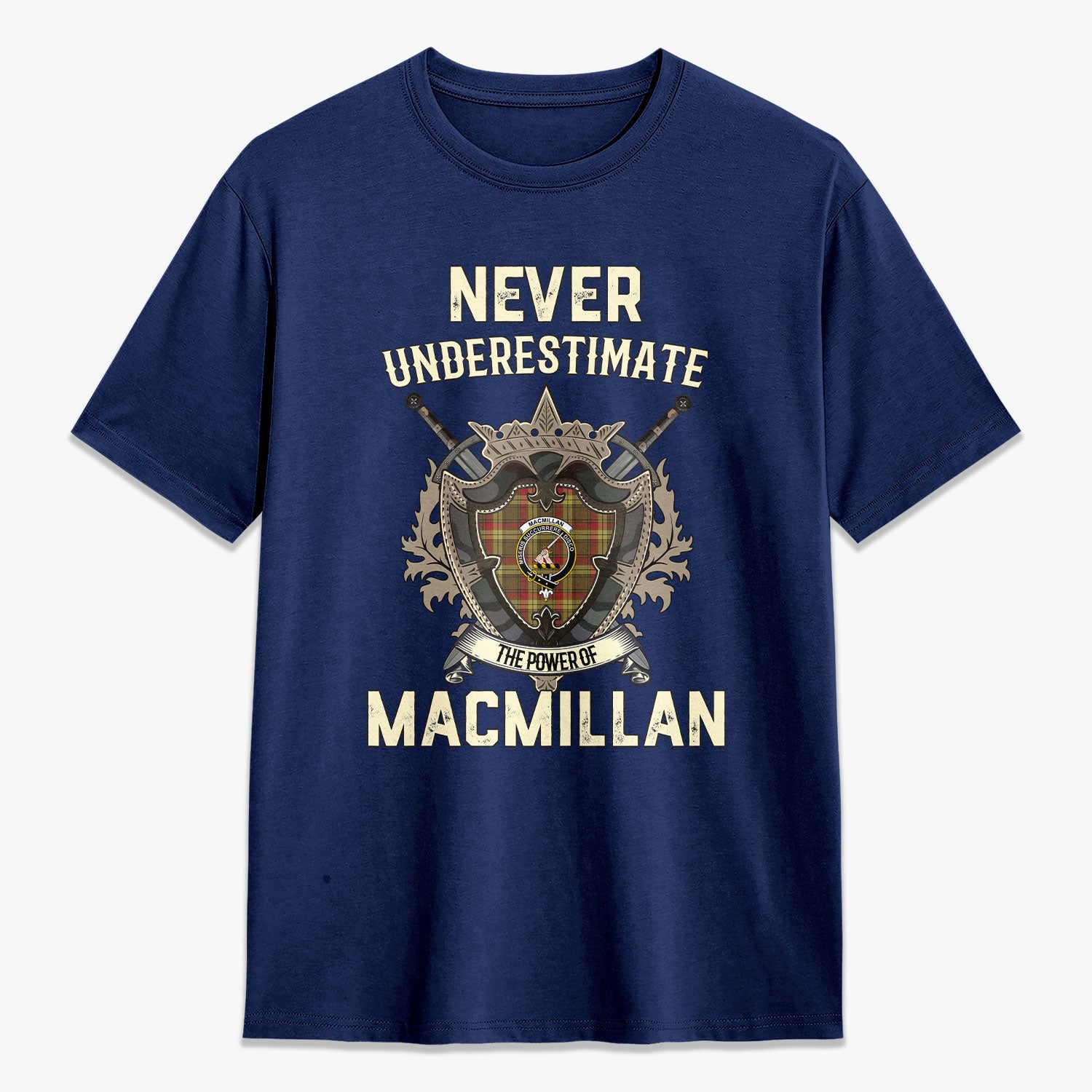 MacMillan Old Weathered Tartan Crest 2D T-shirt - Never Underestimate Style