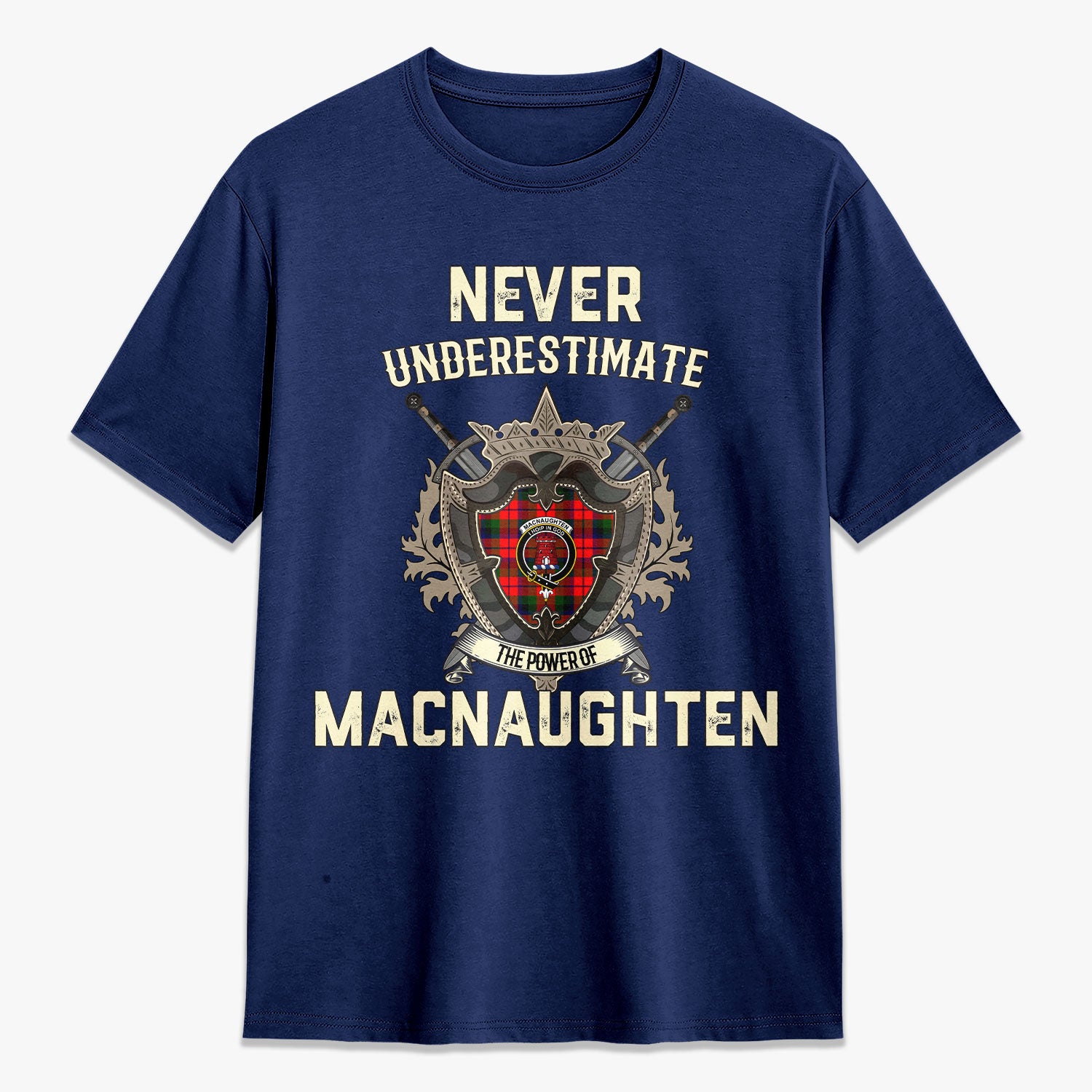 MacNaughten Tartan Crest 2D T-shirt - Never Underestimate Style