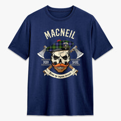 MacNeil of Barra Modern Tartan Crest 2D T-shirt - Alba Skull Style