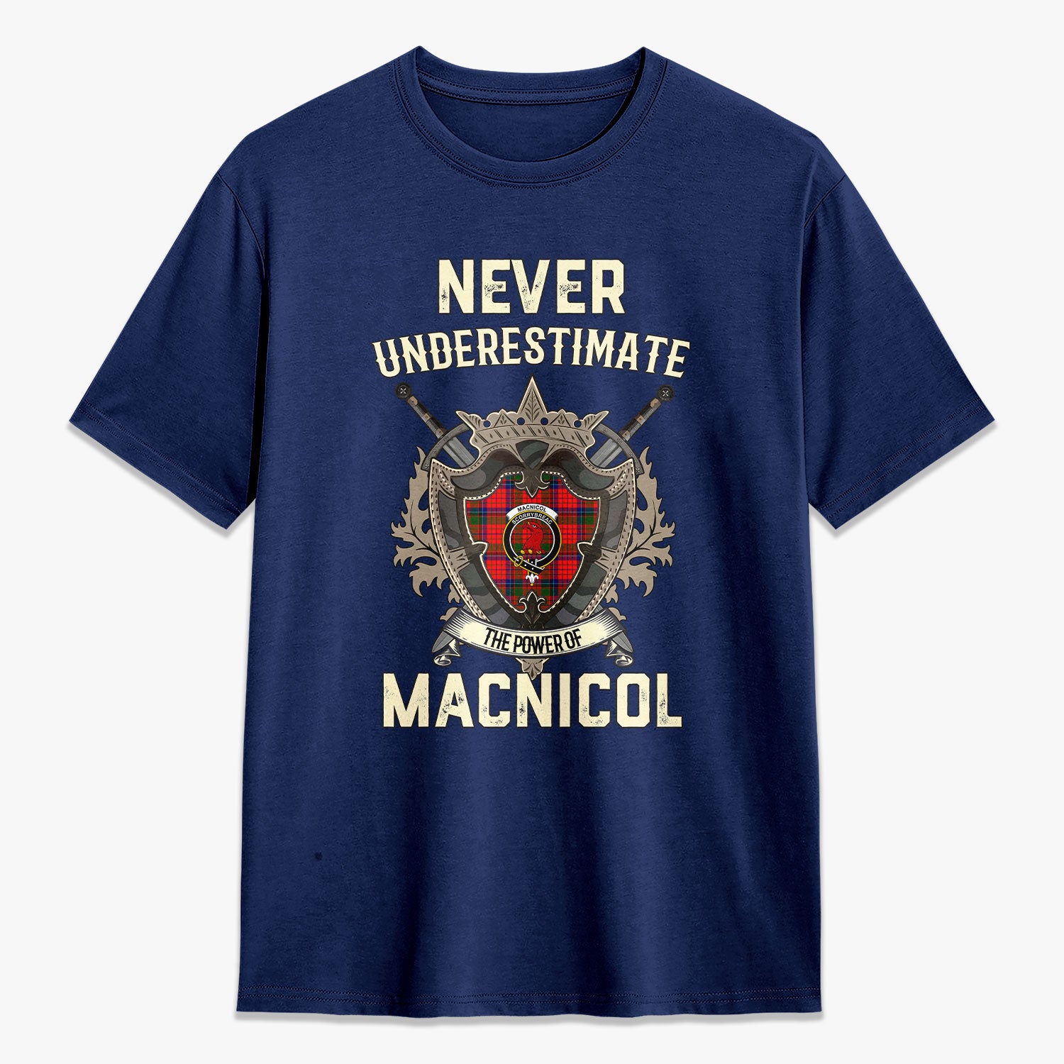 MacNicol (of Scorrybreac) Tartan Crest 2D T-shirt - Never Underestimate Style