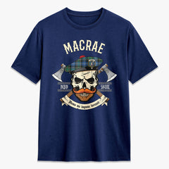 MacRae Hunting Ancient Tartan Crest 2D T-shirt - Alba Skull Style