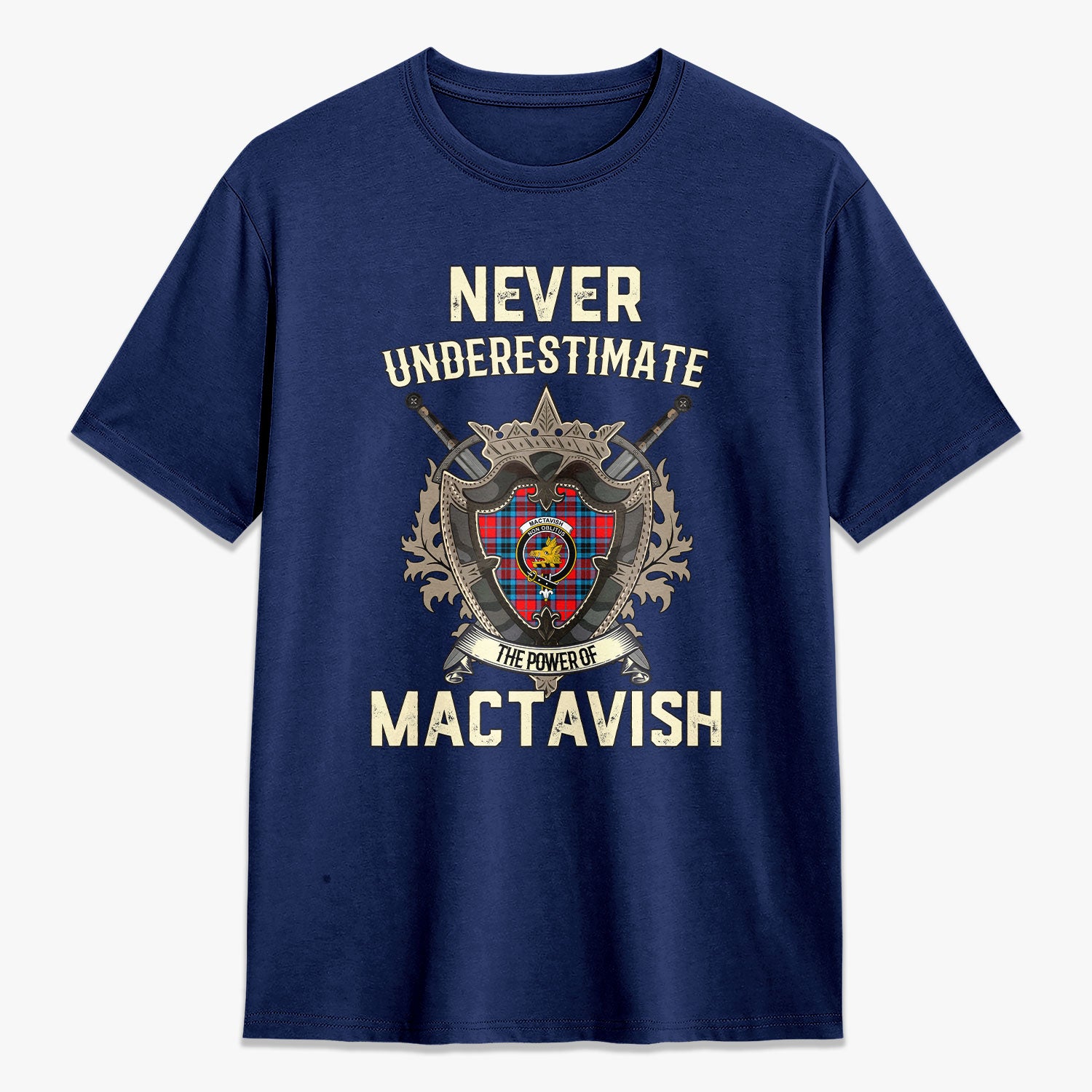 MacTavish Modern Tartan Crest 2D T-shirt - Never Underestimate Style