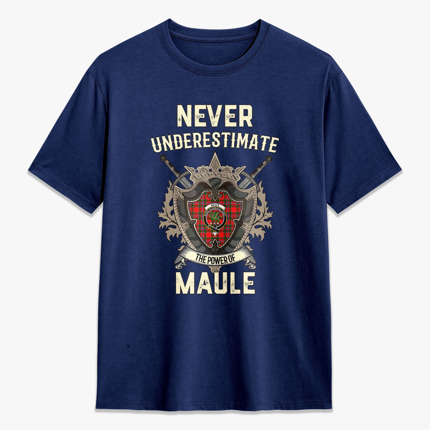 Maule Tartan Crest 2D T-shirt - Never Underestimate Style