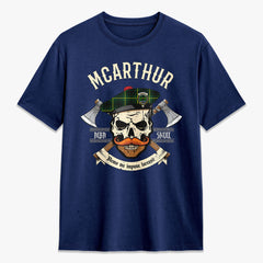 McArthur Modern Tartan Crest 2D T-shirt - Alba Skull Style