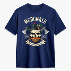 McDonald of the Isles Hunting Modern Tartan Crest 2D T-shirt - Alba Skull Style