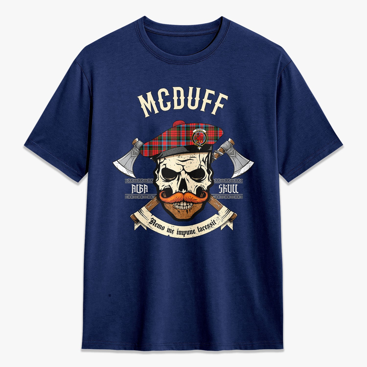 McDuff Modern Tartan Crest 2D T-shirt - Alba Skull Style