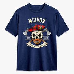 McIvor Tartan Crest 2D T-shirt - Alba Skull Style