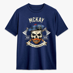 McKay Blue Tartan Crest 2D T-shirt - Alba Skull Style