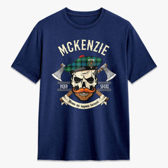 McKenzie Ancient Tartan Crest 2D T-shirt - Alba Skull Style