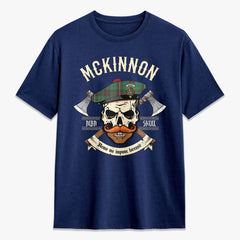 McKinnon Hunting Ancient Tartan Crest 2D T-shirt - Alba Skull Style