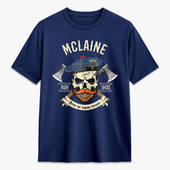 McLaine of Loch Buie Hunting Ancient Tartan Crest 2D T-shirt - Alba Skull Style