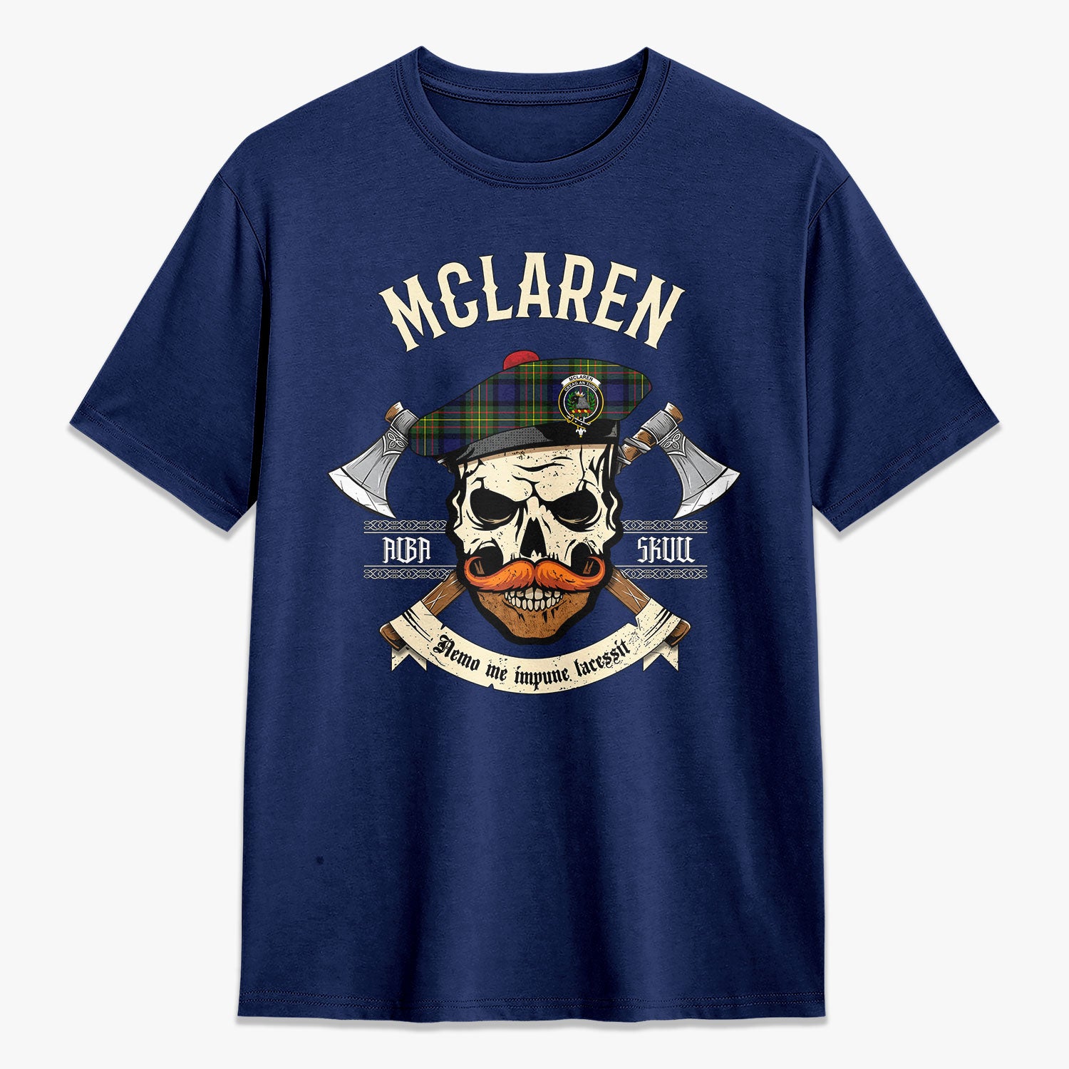 McLaren Modern Tartan Crest 2D T-shirt - Alba Skull Style