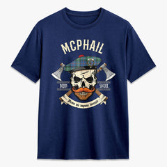 McPhail Hunting Ancient Tartan Crest 2D T-shirt - Alba Skull Style