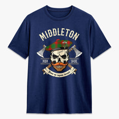 Middleton Modern Tartan Crest 2D T-shirt - Alba Skull Style