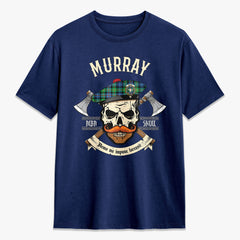 Murray of Atholl Ancient Tartan Crest 2D T-shirt - Alba Skull Style