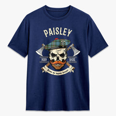 Paisley District Tartan Crest 2D T-shirt - Alba Skull Style