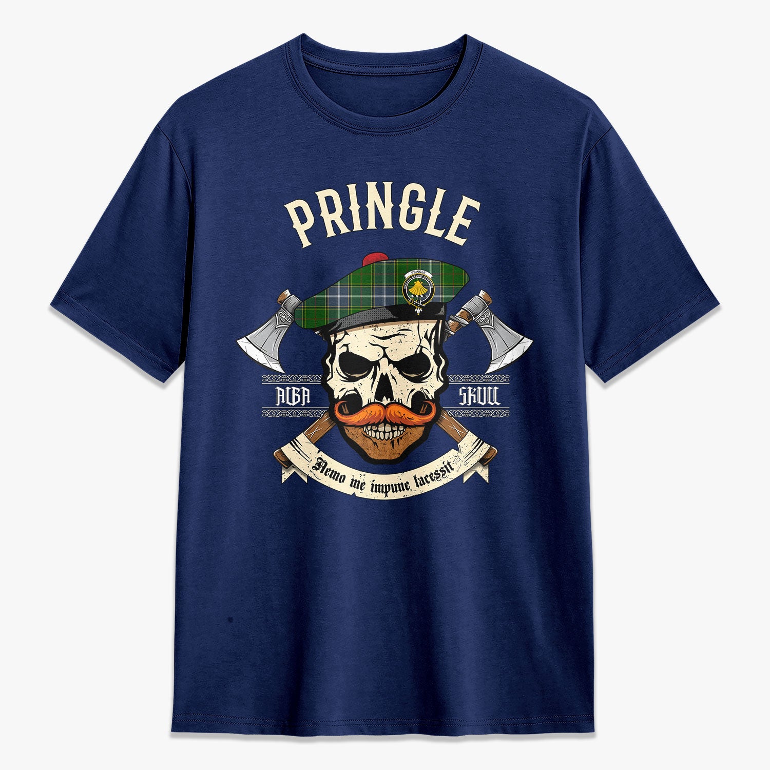 Pringle Tartan Crest 2D T-shirt - Alba Skull Style