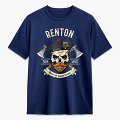 Renton Tartan Crest 2D T-shirt - Alba Skull Style