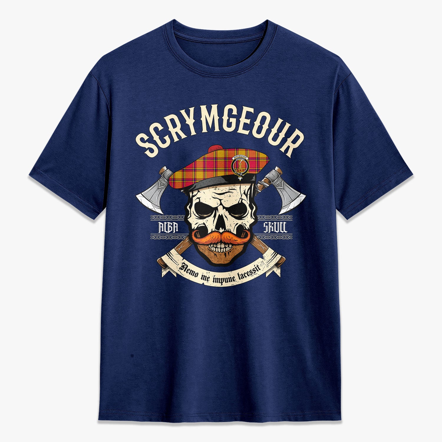 Scrymgeour Tartan Crest 2D T-shirt - Alba Skull Style