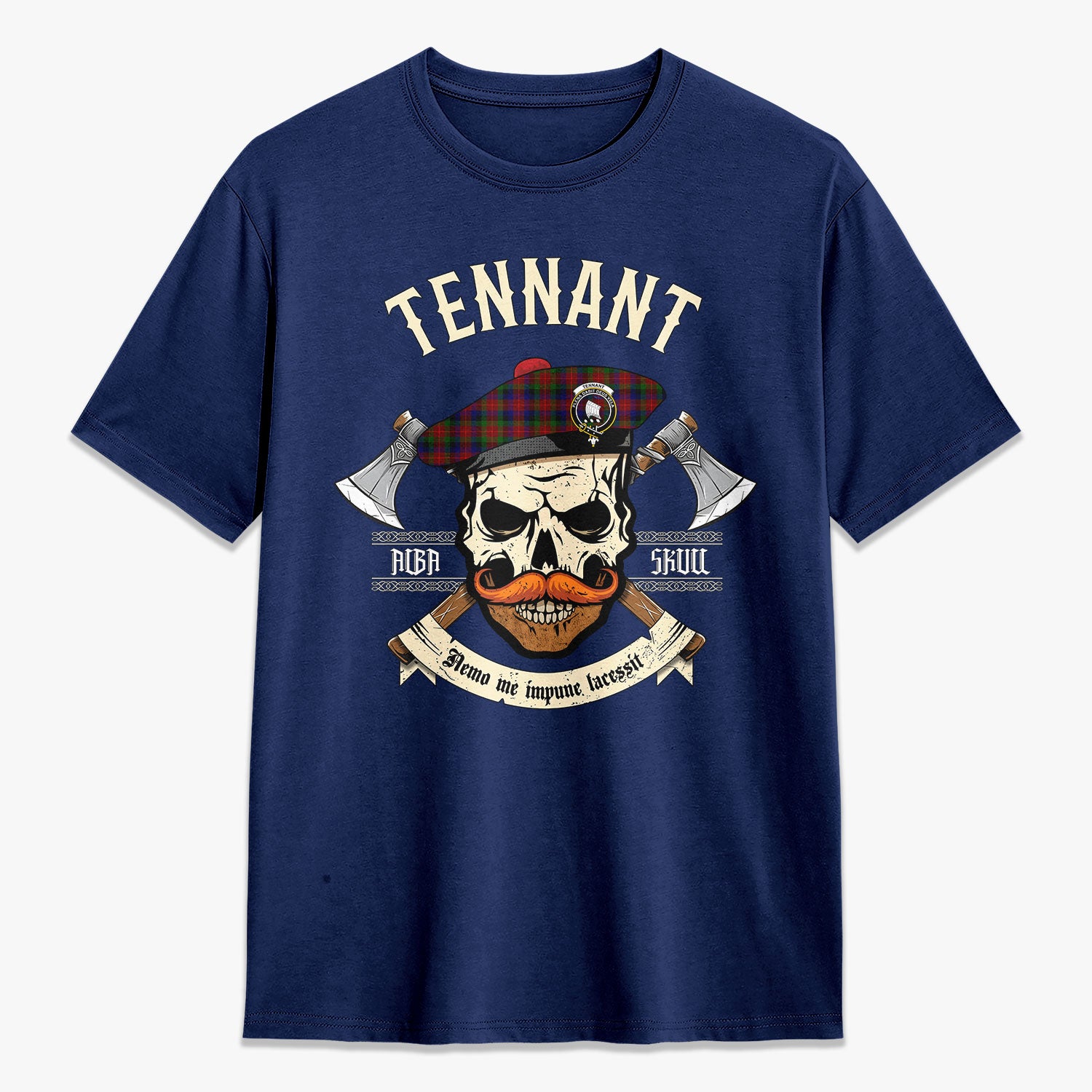 Tennant Tartan Crest 2D T-shirt - Alba Skull Style