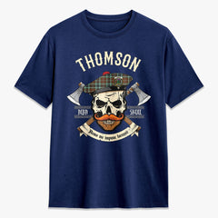 Thomson Hunting Modern Tartan Crest 2D T-shirt - Alba Skull Style