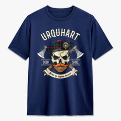 Urquhart Modern Tartan Crest 2D T-shirt - Alba Skull Style