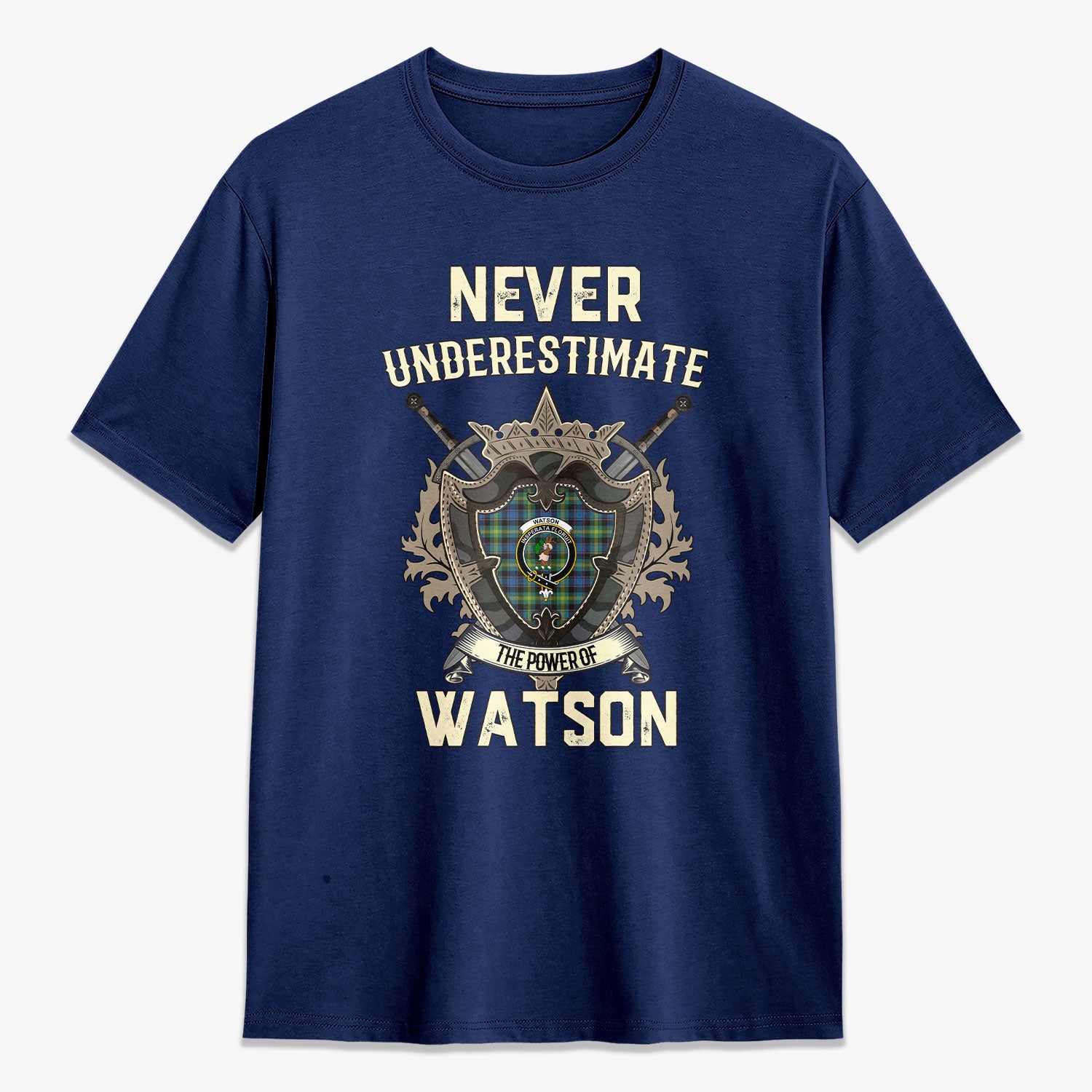 Watson Ancient Tartan Crest 2D T-shirt - Never Underestimate Style