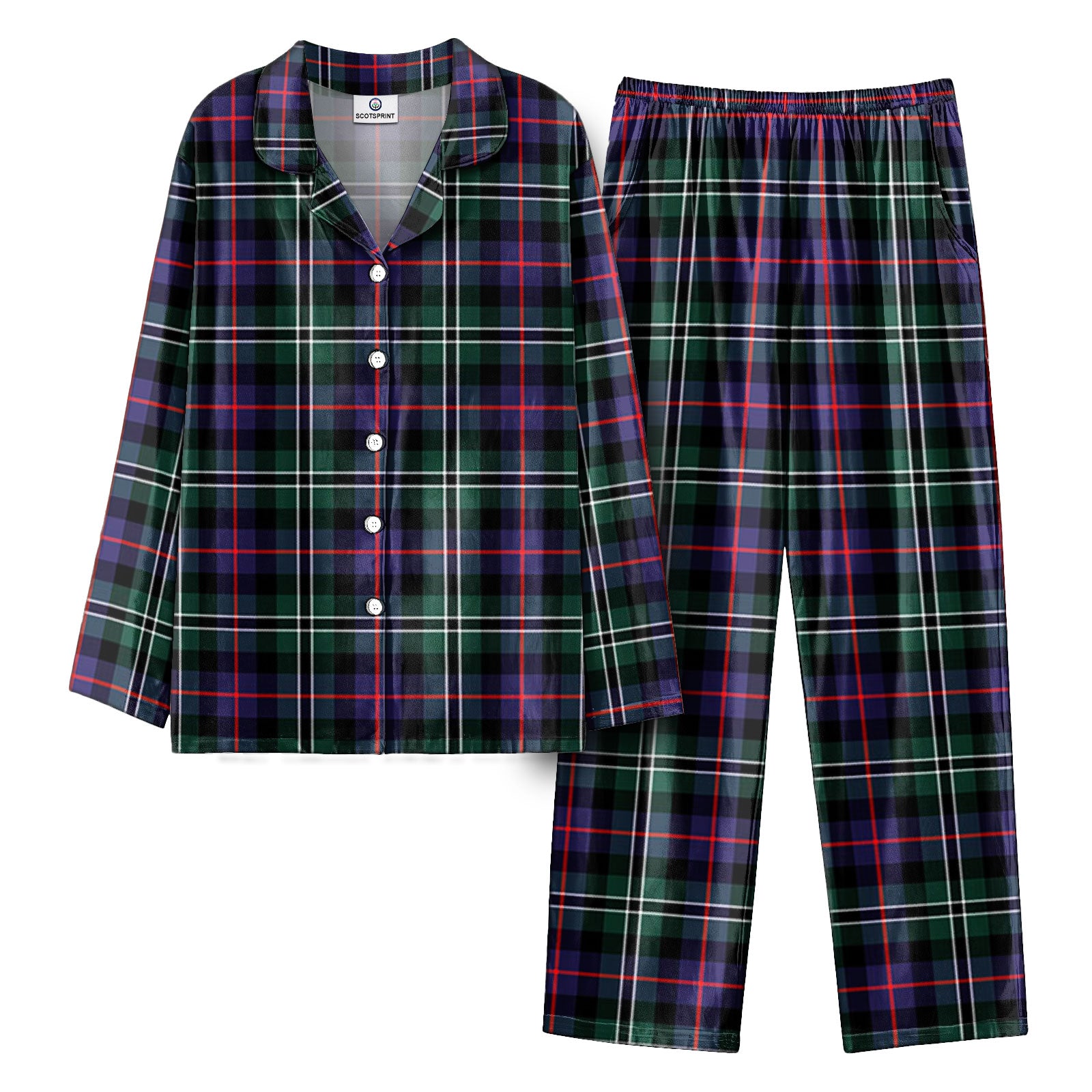 Rose Hunting Modern Tartan Pajama Set