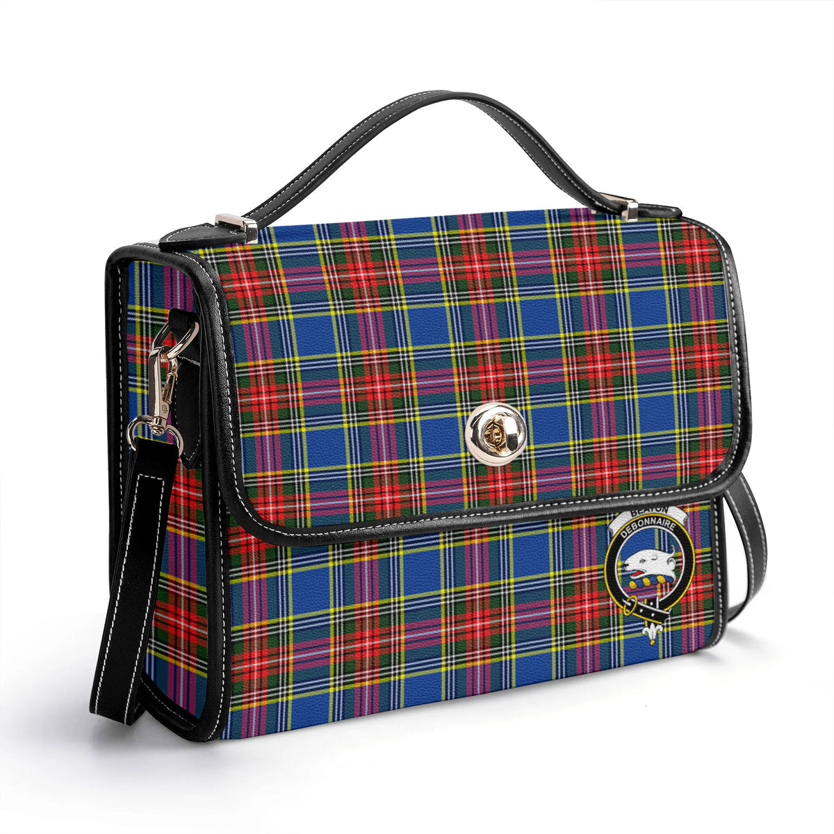 Beaton Modern Tartan Crest Satchel Bag