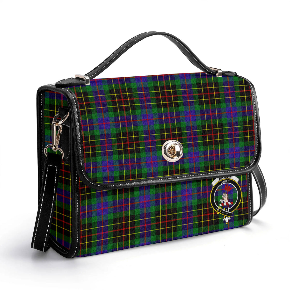 Brodie Hunting Modern Tartan Crest Satchel Bag