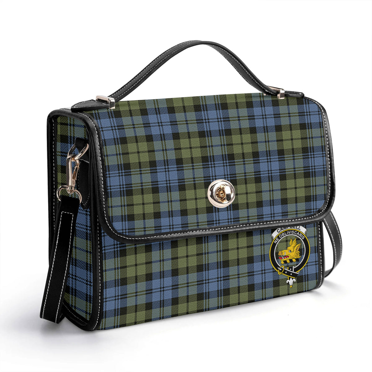 Campbell Faded Tartan Crest Satchel Bag