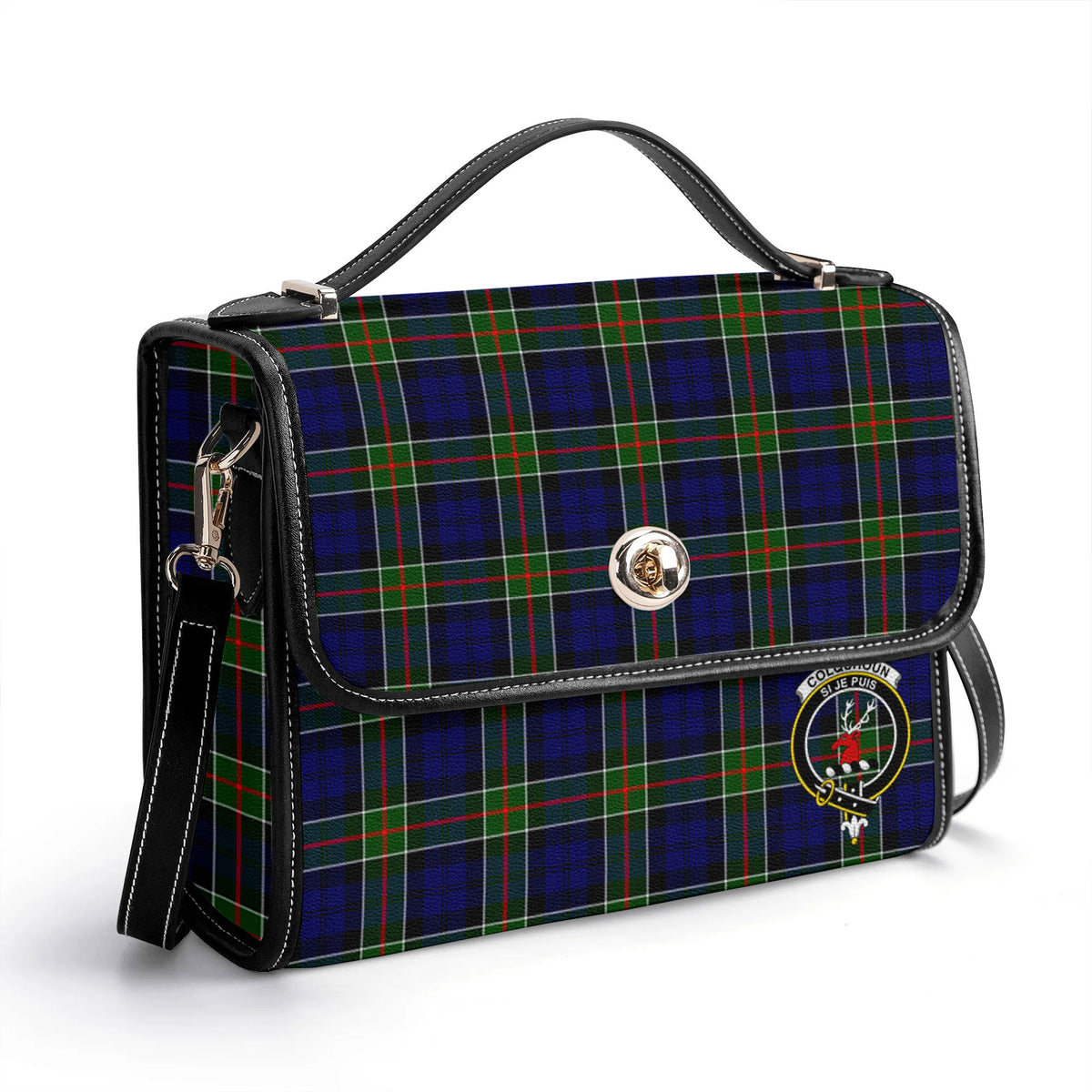 Colquhoun Modern Tartan Crest Satchel Bag