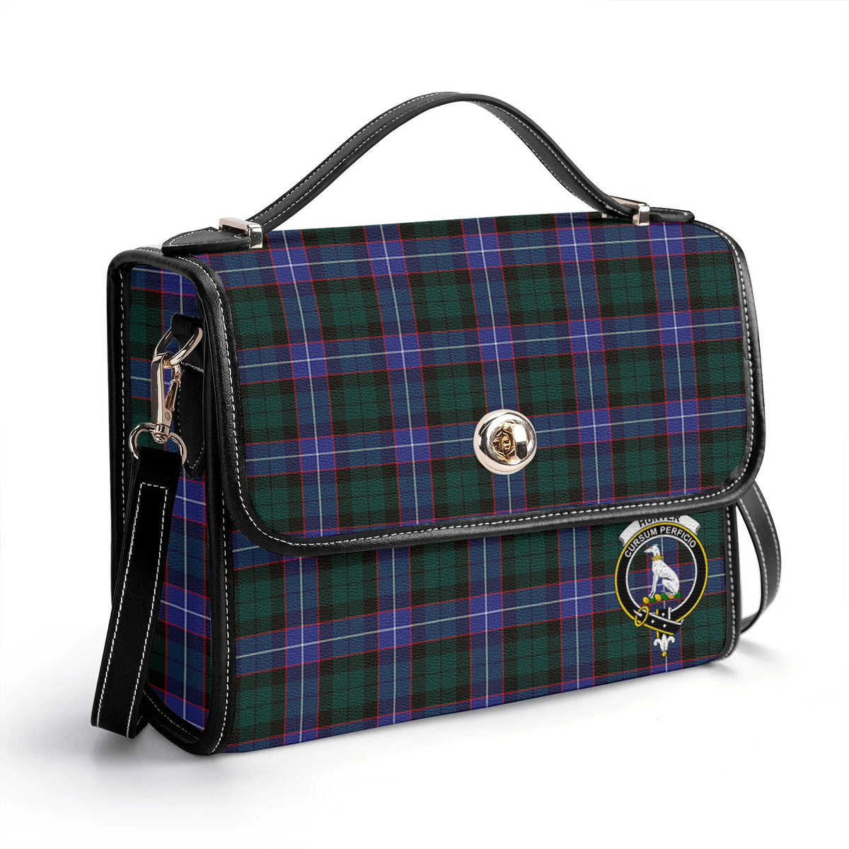 Hunter Modern Tartan Crest Satchel Bag