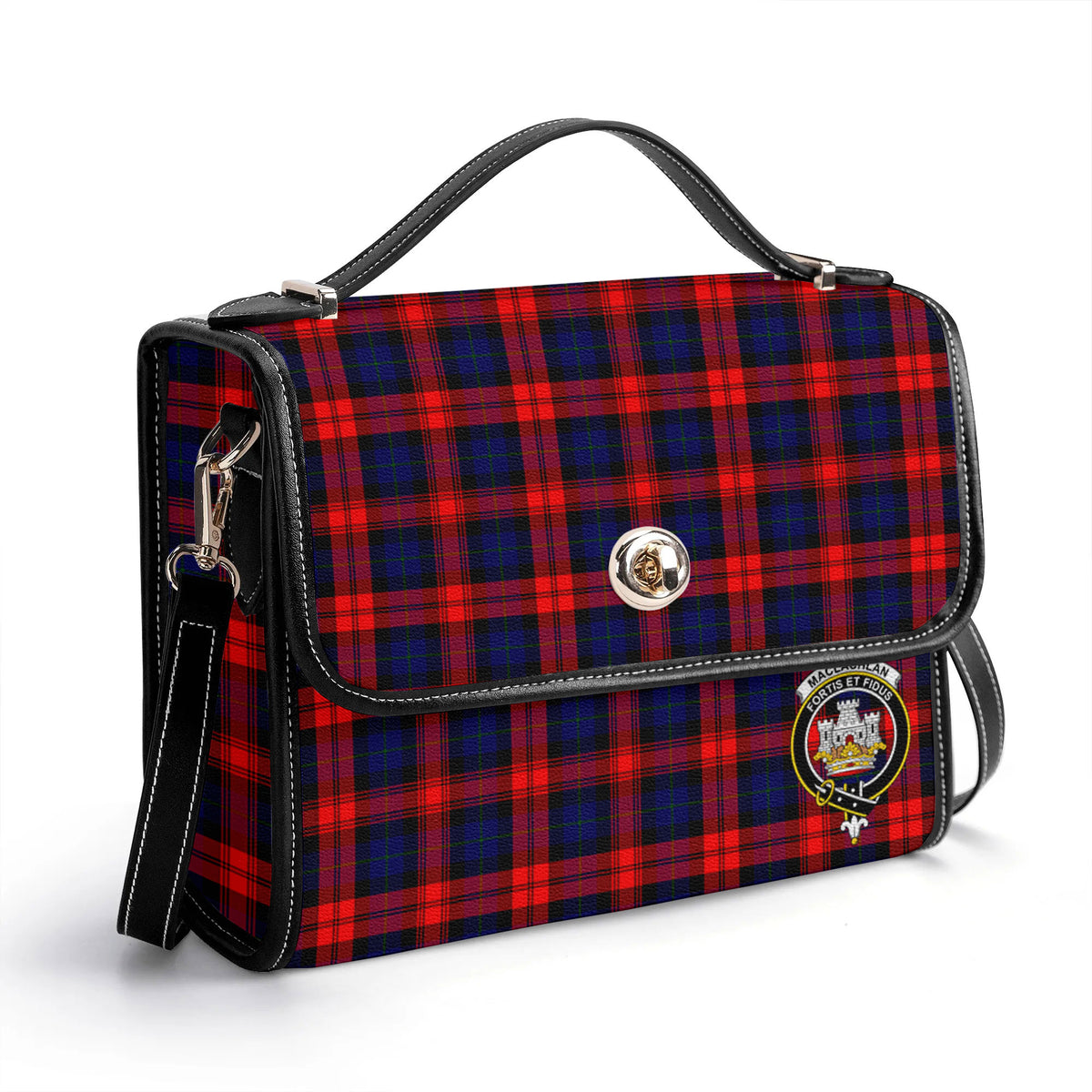 MacLachlan Modern Tartan Crest Satchel Bag