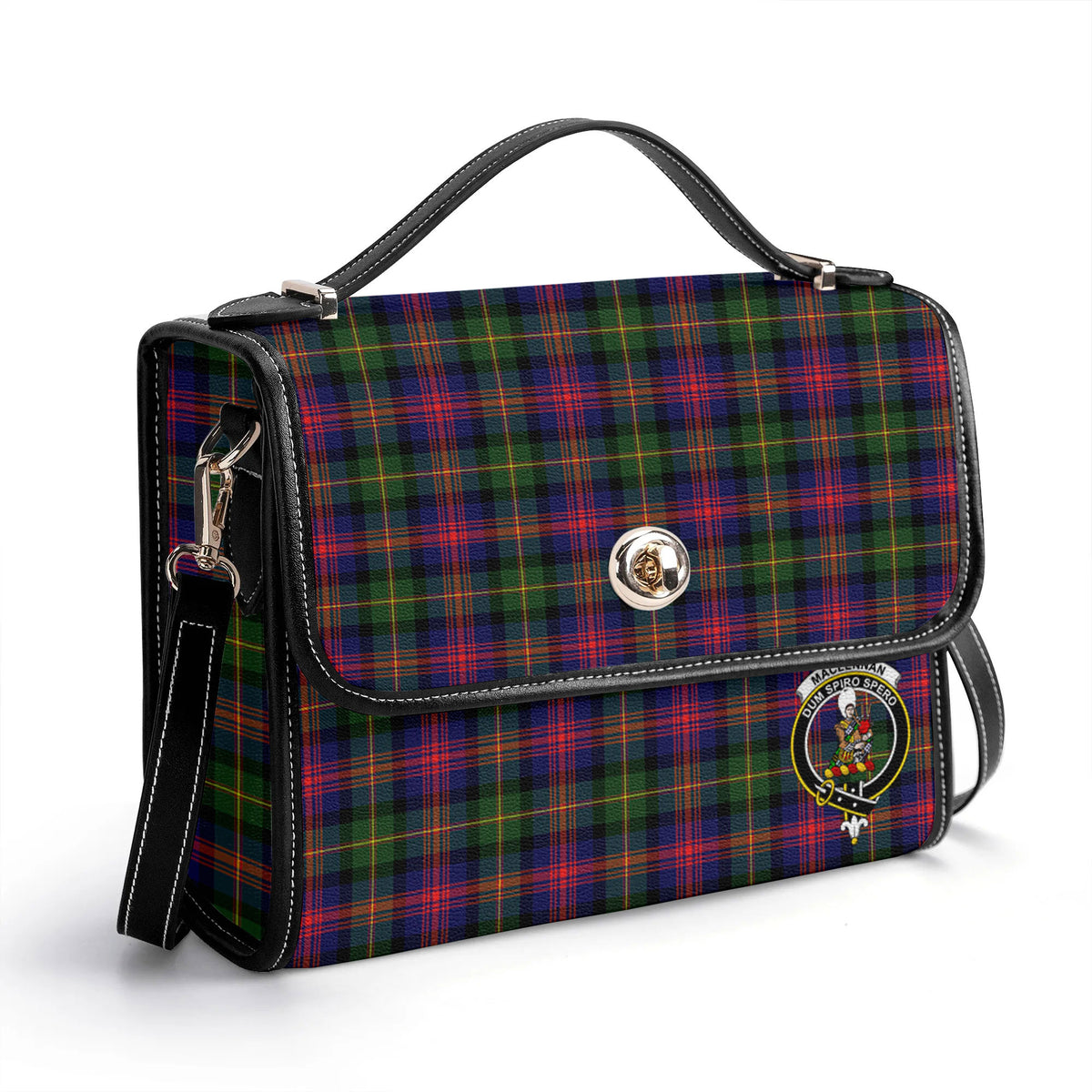 MacLennan Modern Tartan Crest Satchel Bag