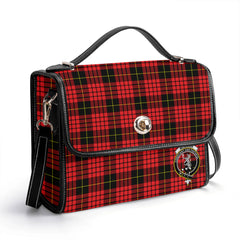 McQueen Modern Tartan Crest Satchel Bag