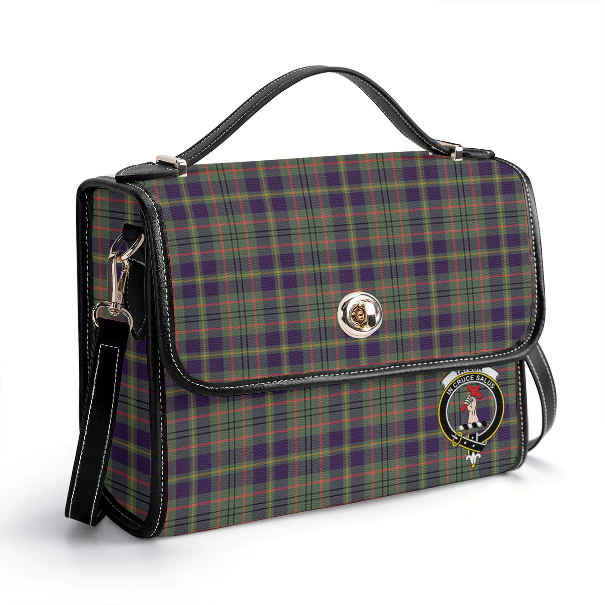Taylor Weathered Tartan Crest Satchel Bag