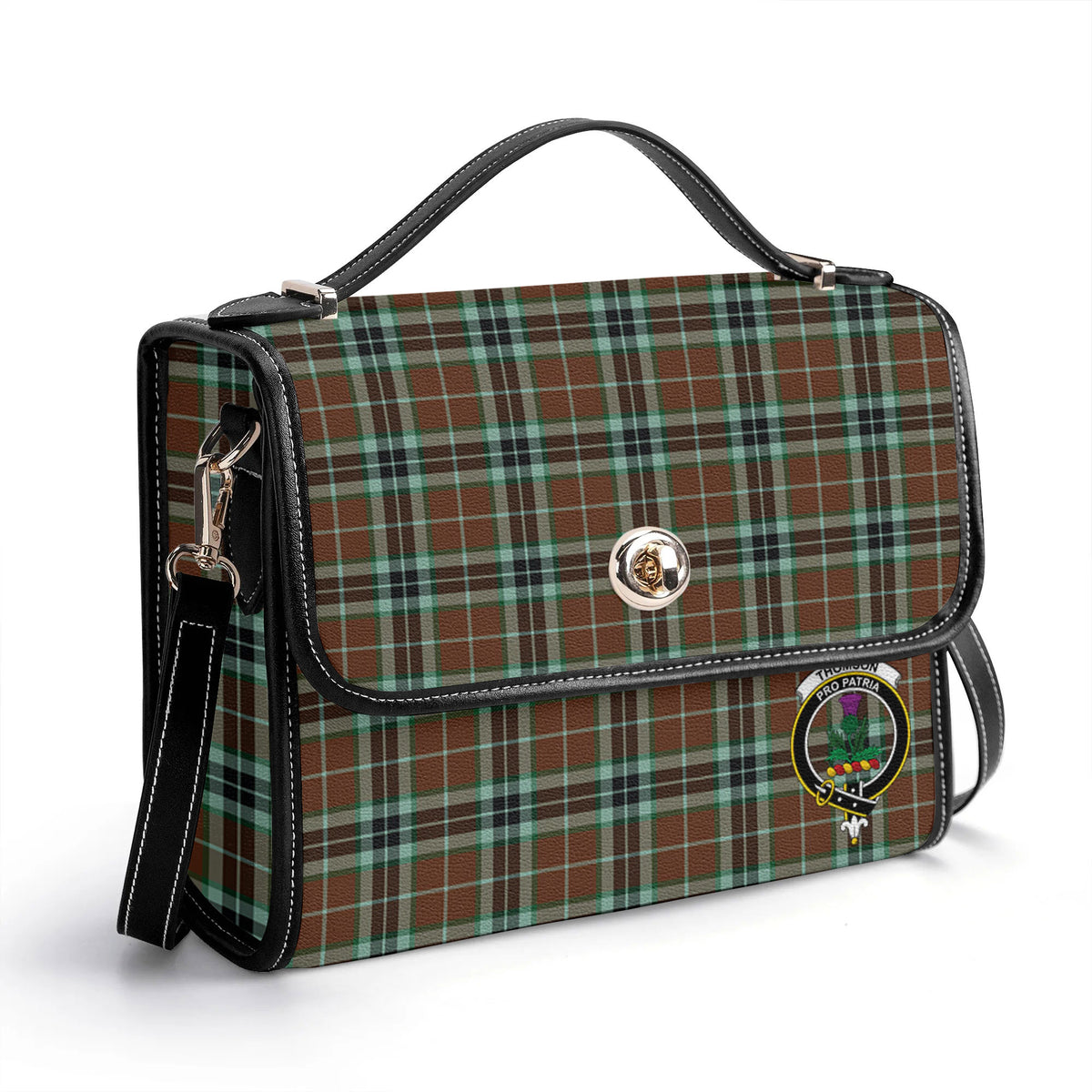 Thomson Hunting Modern Tartan Crest Satchel Bag