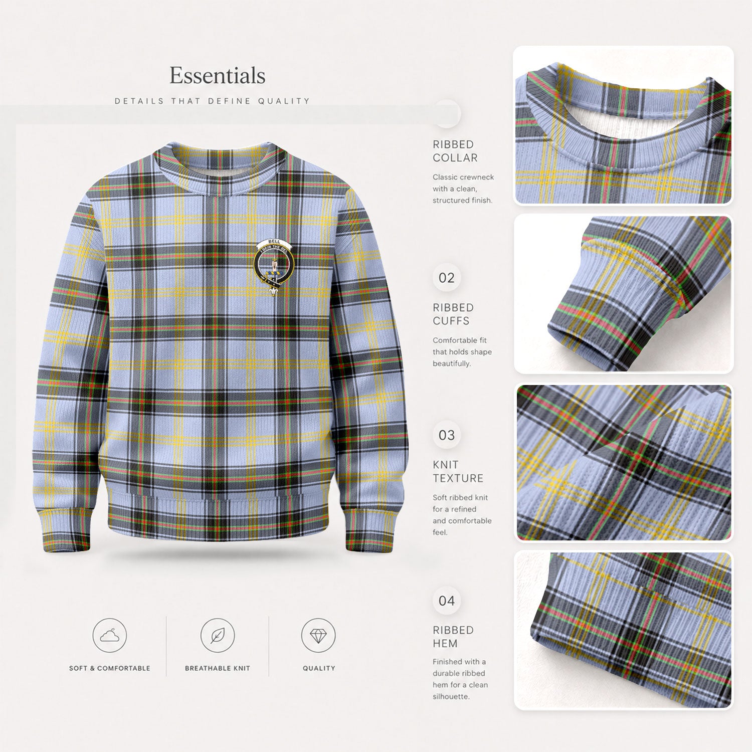 Bell of the Borders Tartan Crest Sweater