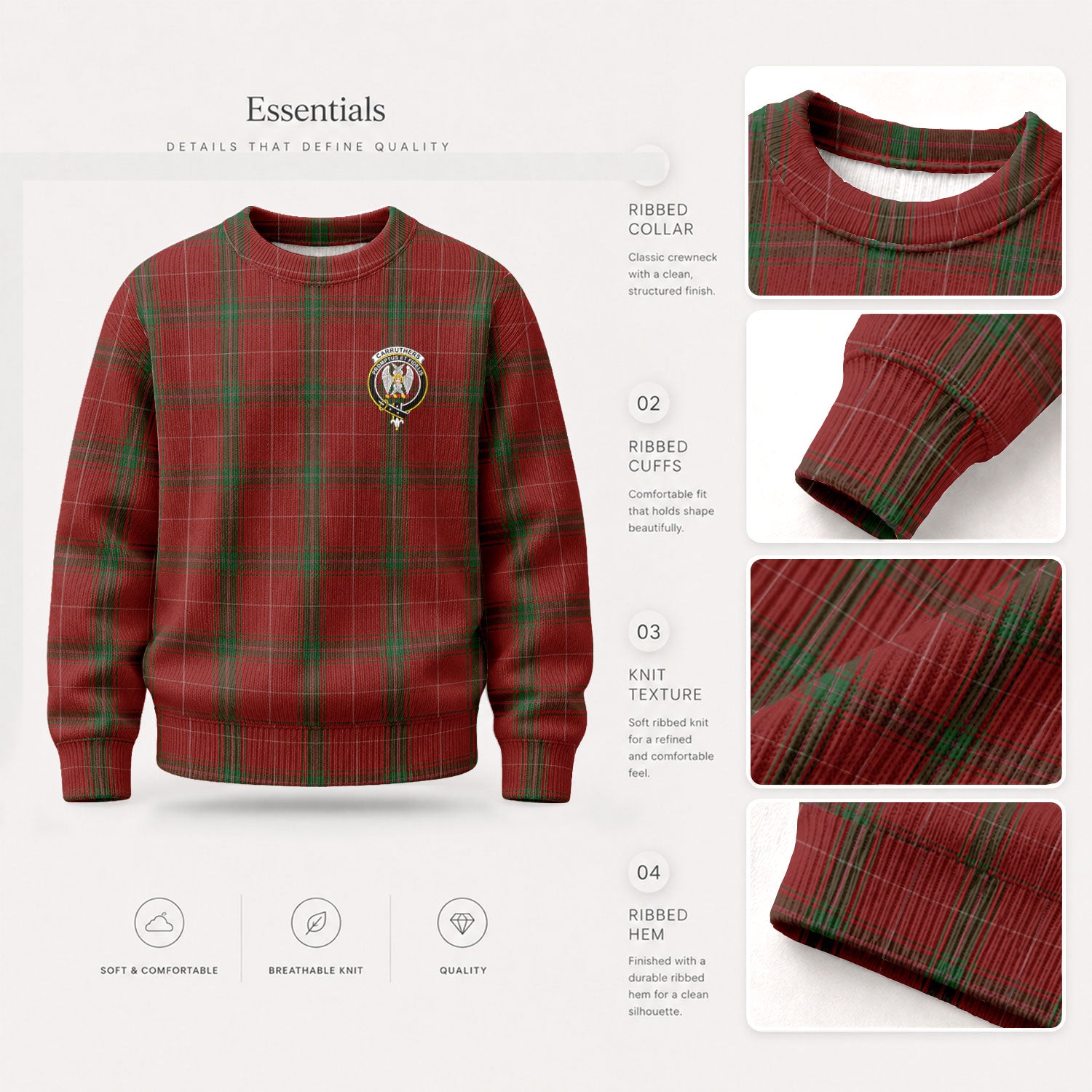 Carruthers Tartan Crest Sweater
